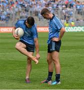20 July 2014; Dublin players Diarmuid Connolly, left, and Cormac Costello, in coversation after the game. Leinster GAA Football Senior Championship Final, Dublin v Meath, Croke Park, Dublin. Picture credit: Piaras Ó Mídheach / SPORTSFILE