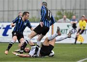 20 July 2014; Richie Towell, Dundalk, in action against Barry Clancy, left, and Declan Brennan, Athlone Town. SSE Airtricity League Premier Division, Dundalk v Athlone Town, Oriel Park, Dundalk, Co. Louth. Picture credit: David Maher / SPORTSFILE