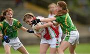 20 July 2014; Maria Reilly, Mayo, in action against Tara Breen, right, and Kate Lynch, Kerry. All-Ireland U14 'A' Ladies Football Championship Final, Kerry v Mayo, MacDonagh Park, Nenagh, Co. Tipperary. Picture credit: Matt Browne / SPORTSFILE
