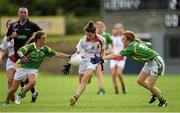 20 July 2014; Amy O'Connor, Mayo, in action against Ciara O'Brien, left, and Kate Maher, Kerry. All-Ireland U14 'A' Ladies Football Championship Final, Kerry v Mayo, MacDonagh Park, Nenagh, Co. Tipperary. Picture credit: Matt Browne / SPORTSFILE