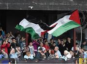 20 July 2014; Dundalk supporters wave flags at the end of the game. SSE Airtricity League Premier Division, Dundalk v Athlone Town, Oriel Park, Dundalk, Co. Louth. Picture credit: David Maher / SPORTSFILE