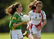 20 July 2014; Sophie Lynch, Kerry, in action against Roisin Kelly, Mayo. All-Ireland U14 'A' Ladies Football Championship Final, Kerry v Mayo, MacDonagh Park, Nenagh, Co. Tipperary. Picture credit: Matt Browne / SPORTSFILE