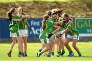 20 July 2014; Kerry players celebrate after the final whistle. All-Ireland U14 'A' Ladies Football Championship Final, Kerry v Mayo, MacDonagh Park, Nenagh, Co. Tipperary. Picture credit: Matt Browne / SPORTSFILE