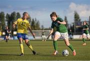 21 July 2014; Clare Shine, Republic of Ireland, in action against Julia Ekholm, Sweden. 2014 UEFA Women's U19 Championship, Republic of Ireland v Sweden, UKI Arena, Jessheim, Ullensaker, Norway. Picture credit: Stephen McCarthy / SPORTSFILE