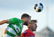 21 July 2014; Sean O'Connor, Shamrock Rovers, in action against Michael McSweeney, Cork City. EA Sports Cup, Quarter-Final, Shamrock Rovers v Cork City, Tallaght Stadium, Tallaght, Co. Dublin. Picture credit: David Maher / SPORTSFILE