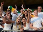 21 July 2014; Republic of Ireland supporters celebrate their 2-1 victory over Sweden. 2014 UEFA Women's U19 Championship, Republic of Ireland v Sweden, UKI Arena, Jessheim, Ullensaker, Norway. Picture credit: Stephen McCarthy / SPORTSFILE