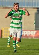 21 July 2014; Ronan Finn, Shamrock Rovers, celebrates after scoring his side's first goal. EA Sports Cup, Quarter-Final, Shamrock Rovers v Cork City, Tallaght Stadium, Tallaght, Co. Dublin. Picture credit: David Maher / SPORTSFILE