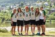 22 July 2014; Republic of Ireland players, from left, Amy O'Connor, Ciara O'Connor, Shannon Carson, Megan Connolly, Clare Shine and Ciara McNamara relax near the team hotel in Lillestrøm ahead of their UEFA European Women's U19 Championship semi-final against Netherlands on Thursday. Republic of Ireland at the 2014 UEFA Women's U19 Championship, Thon Hotel Arena, Lillestrøm, Norway. Picture credit: Stephen McCarthy / SPORTSFILE