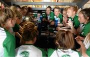 22 July 2014; Republic of Ireland players sing and play piano at the team hotel in Lillestrøm ahead of their UEFA European Women's U19 Championship semi-final against Netherlands on Thursday. Republic of Ireland at the 2014 UEFA Women's U19 Championship, Thon Hotel Arena, Lillestrøm, Norway. Picture credit: Stephen McCarthy / SPORTSFILE