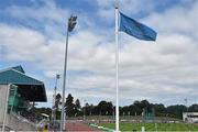 20 July 2014; A flag flies in the wind at Morton Stadium. GloHealth Senior Track and Field Championships, Morton Stadium, Santry, Co. Dublin. Picture credit: Brendan Moran / SPORTSFILE