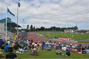 20 July 2014; A general view of the crowd watching a race at Morton Stadium. GloHealth Senior Track and Field Championships, Morton Stadium, Santry, Co. Dublin. Picture credit: Brendan Moran / SPORTSFILE