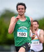 20 July 2014; Thomas Barr, Ferrybank AC, Waterford, on his way to winning the Men's 400m Hurdles. GloHealth Senior Track and Field Championships, Morton Stadium, Santry, Co. Dublin. Picture credit: Brendan Moran / SPORTSFILE