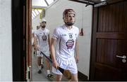 14 June 2014; Kildare's Gerry Keegan and Martin Fitzgerald, behind, emerge from the dressing rooms for the start of the second half. GAA All-Ireland Hurling Senior Championship Promotion Play Off, Westmeath v Kildare, Cusack Park, Mullingar, Co. Westmeath. Picture credit: Piaras Ó Mídheach / SPORTSFILE