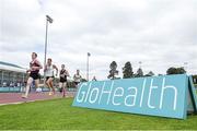 20 July 2014; Mark Christie, Mullingar Shamrocks AC, Westmeath, leads eventual winner Kevin Batt, St Coca's AC, Kildare, during the Men's 5000m Final. GloHealth Senior Track and Field Championships, Morton Stadium, Santry, Co. Dublin. Picture credit: Brendan Moran / SPORTSFILE