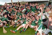 22 July 2014; Limerick captain Cian Lynch and team-mates celebrate with the cup after victory over Waterford. Electric Ireland Munster GAA Hurling Minor Championship Final Replay, Waterford v Limerick, Semple Stadium, Thurles, Co. Tipperary. Picture credit: Diarmuid Greene / SPORTSFILE