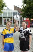 29 August 2006; Clare captain Majella Griffin, left, with Sligo captain Angela Doohan who will meet in the TG4 All-Ireland Junior Ladies Football Championship semi-final in Tullamore on Saturday, September 2nd. IFSC, Dublin. Picture credit; Damien Eagers / SPORTSFILE