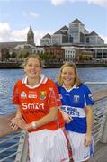29 August 2006; Cork captain Juliet Murphy, left, with Laois captain Gemma O'Connor who will meet in the TG4 All-Ireland Senior Ladies Football Championship semi-final in Tullamore on Saturday, September 2nd, IFSC, Dublin. Picture credit; Damien Eagers / SPORTSFILE