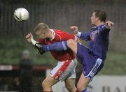 30 August 2006; David McAlinden, Cliftonville, in action against Mark McAllister, Dungannon Swifts. CIS Insurance Cup, Cliftonville v Dungannon Swifts, Solitude, Belfast, Co. Antrim. Picture credit: Oliver McVeigh / SPORTSFILE