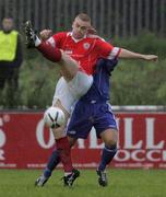 30 August 2006; David McAlinden, Cliftonville, in action against Rory Hamill, Dungannon Swifts. CIS Insurance Cup, Cliftonville v Dungannon Swifts, Solitude, Belfast, Co. Antrim. Picture credit: Oliver McVeigh / SPORTSFILE
