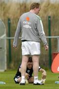31 August 2006; Republic of Ireland manager Steve Staunton and team captain Robbie Keane during squad training. Malahide FC, Malahide, Dublin. Picture credit: David Maher / SPORTSFILE