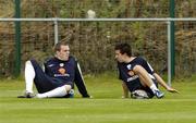 31 August 2006; Richard Dunne, left, Republic of Ireland, with team-mate Sean St Leger, during squad training. Malahide FC, Malahide, Dublin. Picture credit: David Maher / SPORTSFILE