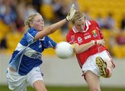 2 September 2006; Mary O'Connor, Cork, in action against Aisling Quigley, Laois. TG4 Ladies All-Ireland Senior Football Championship Semi-Final, Cork v Laois, O'Connor Park, Tullamore, Co. Offaly. Picture credit: Brendan Moran / SPORTSFILE