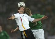 2 September 2006; Arne Friedrich, Germany, in action against Kevin Doyle, Republic of Ireland. Euro 2008 Championship Qualifier, Germany  v Republic of Ireland, Gottleib-Damlier Stadion, Stuttgart, Germany. Picture credit: Brian Lawless / SPORTSFILE