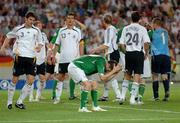 2 September 2006; Republic of Ireland captain Robbie Keane holds his head after a chance goes wide during the closing stages of the game. Euro 2008 Championship Qualifier, Germany v Republic of Ireland, Gottleib-Damlier Stadion, Stuttgart, Germany. Picture credit: David Maher / SPORTSFILE