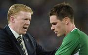 2 September 2006; Republic of Ireland manager Steve Staunton with Steve Finnan after the match. Euro 2008 Championship Qualifier, Germany  v Republic of Ireland, Gottleib-Damlier Stadion, Stuttgart, Germany. Picture credit: Brian Lawless / SPORTSFILE