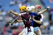 3 September 2006; Brendan Maher, Tipperary, in action against Ger Hennelly, 15, Joe Canning, red helmet, and Aidan Harte, Galway. ESB All-Ireland Minor Hurling Championship Final, Galway v Tipperary, Croke Park, Dublin. Picture credit: Ray McManus / SPORTSFILE