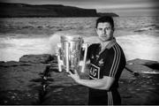 24 July 2014; (Editors please note; This black & white image has been created from an original colour file) In attendance at the launch of 2014 GAA Hurling Championship All-Ireland Series with the Liam MacCarthy Cup is Alan Nolan, Dublin. Doolin Pier, Co. Clare. Picture credit: Brendan Moran / SPORTSFILE