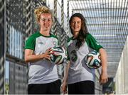 23 July 2014; Republic of Ireland goalkeepers Brooke Dunne, left, and Amanda McQuillan at the team hotel in Lillestrøm ahead of their UEFA European Women's U19 Championship semi-final against Netherlands on Thursday. Republic of Ireland at the 2014 UEFA Women's U19 Championship, Thon Hotel Arena, Lillestrøm, Norway. Picture credit: Stephen McCarthy / SPORTSFILE