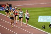 19 July 2014; Fionnuala Britton, Kilcoole A.C, leads her heat in the women's 1500m. GloHealth Senior Track and Field Championships, Morton Stadium, Santry, Co. Dublin. Picture credit: Piaras Ó Mídheach / SPORTSFILE