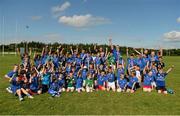 23 July 2014; Leinster's Ian Maddigan and Rhys Ruddock with children who took part in The Herald Leinster Rugby Summer Camps in Portlaoise RFC, Co. Laois. Picture credit: Barry Cregg / SPORTSFILE