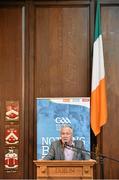 23 July 2014; Speaking at the launch of 2014 GAA Football Championship All-Ireland Series is Lord Mayor of Dublin Cllr Christy Burke. Mansion House, Dublin.  Picture credit: Brendan Moran / SPORTSFILE