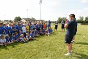 23 July 2014; Sean O'Brien with kids from The Herald Leinster Rugby Summer Camps in Tullow RFC, Tullow, Co. Carlow. Picture credit: Matt Browne / SPORTSFILE