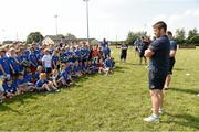 23 July 2014; Sean O'Brien with kids from The Herald Leinster Rugby Summer Camps in Tullow RFC, Tullow, Co. Carlow. Picture credit: Matt Browne / SPORTSFILE
