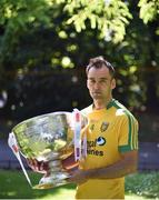 25 August 2014; In attendance at the launch of 2014 GAA Football Championship All-Ireland Series is Karl Lacey, Donegal, with the Sam Maguire Cup. St Stephen's Green, Dublin. Picture credit: Brendan Moran / SPORTSFILE