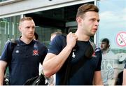 23 July 2014; Dundalk FC's Peter Cherrie, left, and Andy Boyle arrive at Poljud Stadium, Split, Croatia, ahead of their UEFA Europa League Second Qualifying Round Second Leg match against Hajduk Split on Thursday. Poljud Stadium, Split, Croatia. Picture credit: Ivana Ivanovic / SPORTSFILE