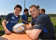 23 July 2014; Giulio Fantini with Leinster player Jamie Heaslip during The Herald Leinster Rugby Summer Camps in Seapoint RFC, Killiney, Co. Dublin. Picture credit: Matt Browne / SPORTSFILE