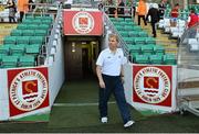 23 July 2014; St Patrick's Athletic manager Liam Buckley walks out onto the pitch before the start of the game. UEFA Champions League, Second Qualifying Round, Second Leg, St Patrick's Athletic v Legia Warszawa, Tallaght Stadium, Tallaght, Co. Dublin. Picture credit: David Maher / SPORTSFILE