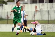 24 July 2014; Gary Messett, Ireland, in action against Janne Helander, Finland. 2014 CPISRA Football 7-A-Side European Championships, Ireland v Finland, Maia, Portugal. Picture credit: Carlos Patrão / SPORTSFILE