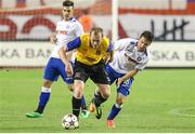 24 July 2014; Chris Shields, Dundalk FC, in action against Hajduk Split. UEFA Champions League, Second Qualifying Round, Second Leg, Hajduk Split v Dundalk FC, Poljud Stadium, Split, Croatia. Picture credit: Ivo Cagalj / SPORTSFILE