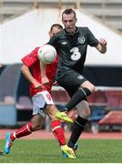 25 July 2014; Ryan Nolan, Ireland, in action against Claus Pape, Denmark. 2014 CPISRA Football 7-A-Side European Championships, Ireland v Denmark, Maia, Portugal. Picture credit: Carlos Patrao / SPORTSFILE