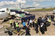 30 May 2016; The Northern Ireland squad as it departs for EURO2016 from George Best City Airport, Belfast. Photo by Oliver McVeigh/Sportsfile