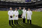 3 September 2006; Referee Dominic Connolly with umpires Tony Fleming, Noel Kenny, Richard Hogan and Maurice Flynn before the game. ESB All-Ireland Minor Hurling Championship Final, Galway v Tipperary, Croke Park, Dublin. Picture credit: Ray McManus / SPORTSFILE