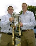 4 September 2006; Kilkenny goalkeeper James McGarry, left, with team-mate Henry Shefflin with the Liam MacCarthy Cup. Citywest Hotel, Dublin. Picture credit: Damien Eagers / SPORTSFILE