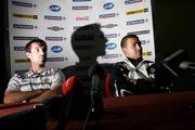 4 September 2006; Northern Ireland's Keith Gillespie, left, and David Healy during a press conference ahead of their Euro 2008 Championship Qualifier against Spain. Hilton Hotel, Templepatrick, Co. Antrim. Picture credit: Oliver McVeigh / SPORTSFILE