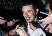 6 September 2006; Kerry's Kieran Donaghy is interviewed by journalists. Kerry Media evening, The Brehon Hotel, Killarney, Co. Kerry. Picture credit: Brendan Moran / SPORTSFILE