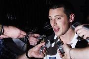 6 September 2006; Kerry's Kieran Donaghy is interviewed by journalists. Kerry Media evening, The Brehon Hotel, Killarney, Co. Kerry. Picture credit: Brendan Moran / SPORTSFILE